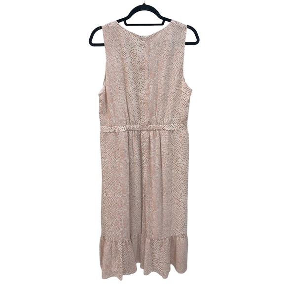 J.Crew Factory Women'sSleeveless Light Baby Pink Printed Tiered Midi Dress Sz14 - Picture 6 of 12